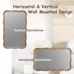 Miroir d'appoint incurvé à cadre en bois festonné COZAYH