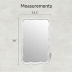 Miroir d'appoint incurvé à cadre en bois festonné COZAYH