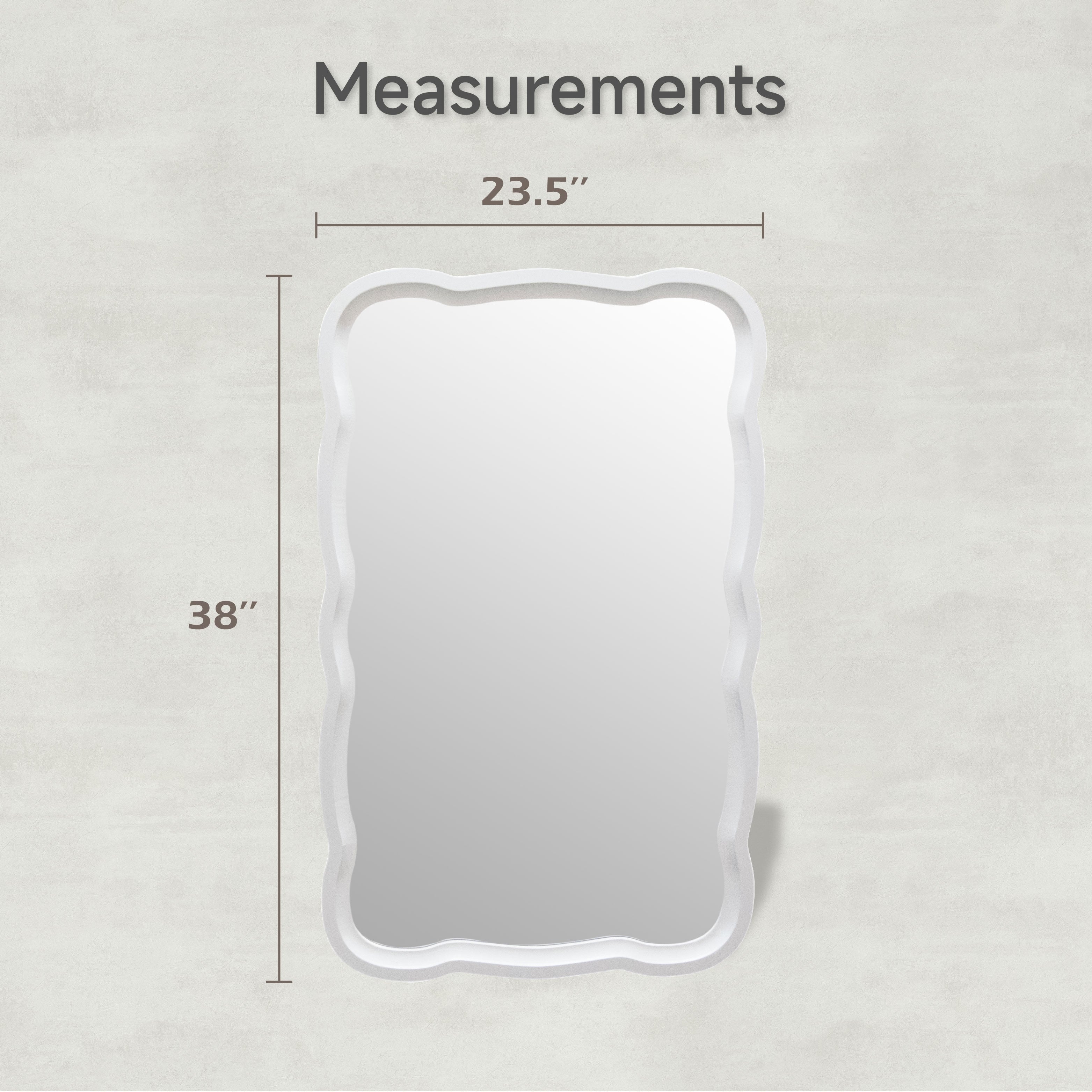 Miroir d'appoint incurvé à cadre en bois festonné COZAYH