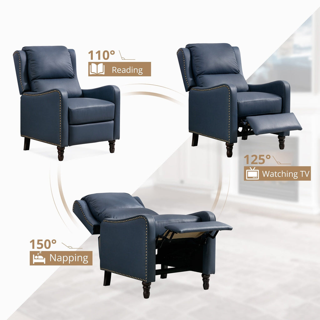 Fauteuil de salon inclinable et confortable en cuir COZYMAN