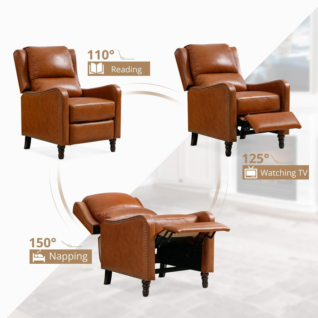 Fauteuil inclinable en cuir véritable COZYMAN, fauteuil confortable pour le salon