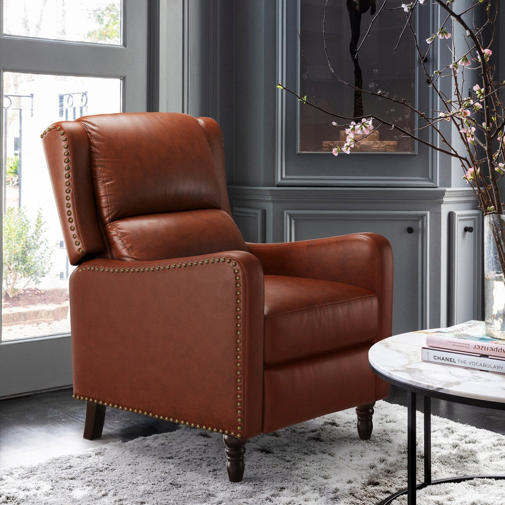 Fauteuil inclinable en cuir véritable COZYMAN, fauteuil confortable pour le salon