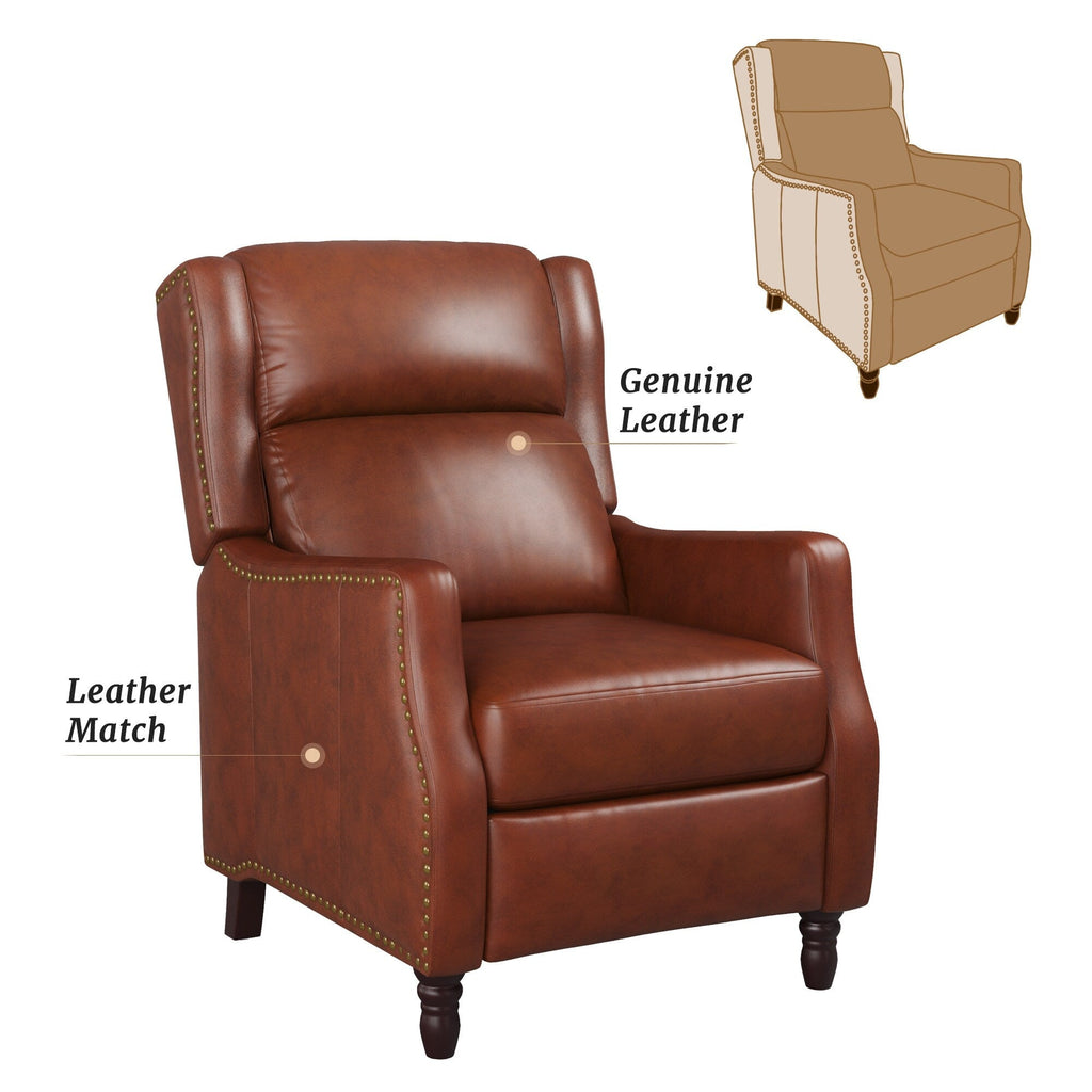 Fauteuil inclinable réglable en cuir véritable moderne COZYMAN avec siège à 3 positions