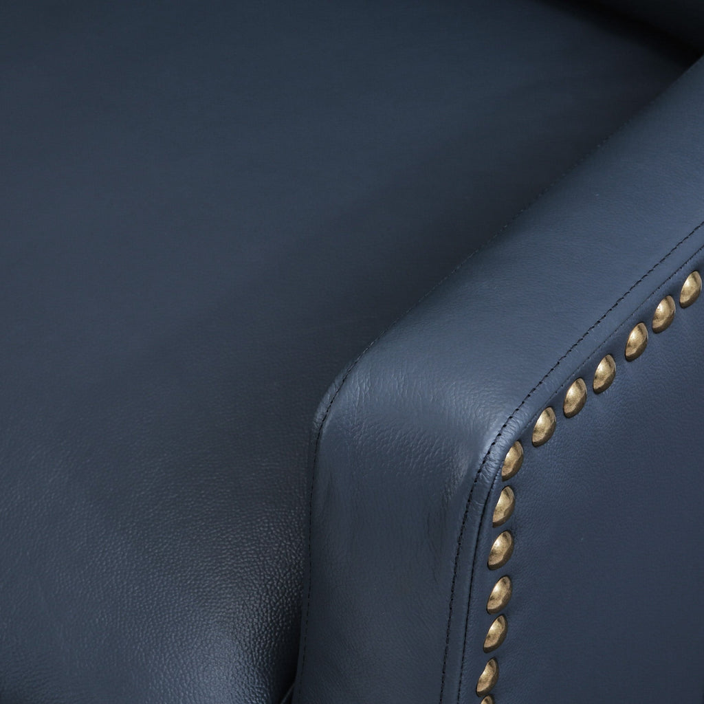 Fauteuil inclinable moderne en cuir véritable COZYMAN, réglable et inclinable avec accoudoirs confortables