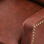 Fauteuil inclinable moderne en cuir véritable COZYMAN, réglable et inclinable avec accoudoirs confortables