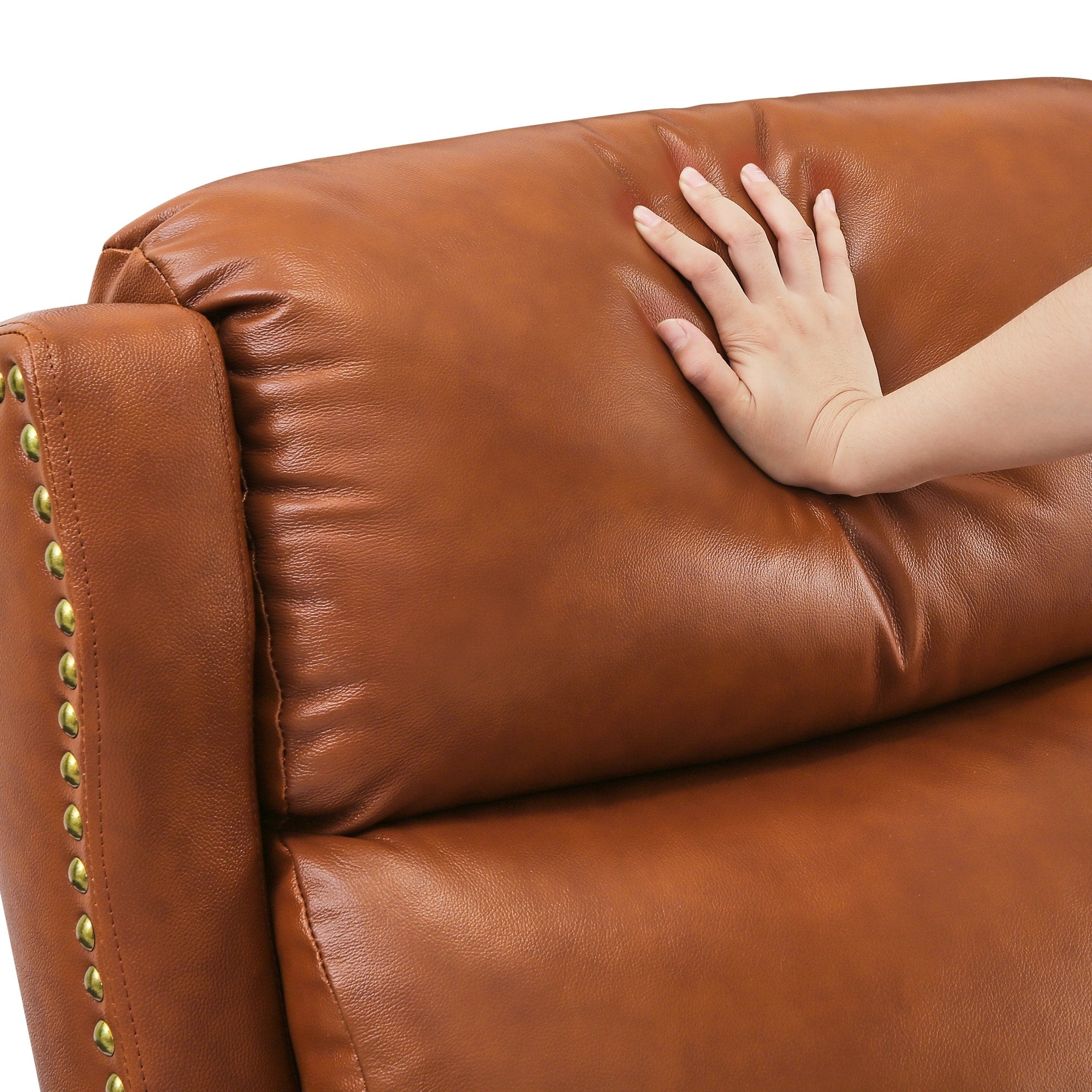 Fauteuil inclinable moderne en cuir véritable COZYMAN, réglable et inclinable avec accoudoirs confortables