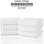 Lot de 6 serviettes de toilette CTT Classic blanches côtelées 100 % coton turc, à séchage rapide et absorbantes - 33 L x 20 l