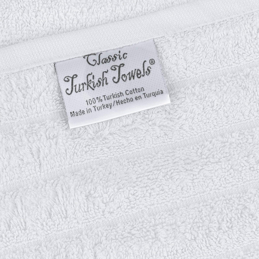 Lot de 6 serviettes de toilette CTT Classic blanches côtelées 100 % coton turc, à séchage rapide et absorbantes - 33 L x 20 l