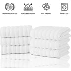 Lot de 6 serviettes de toilette CTT Classic blanches côtelées 100 % coton turc, à séchage rapide et absorbantes - 33 L x 20 l