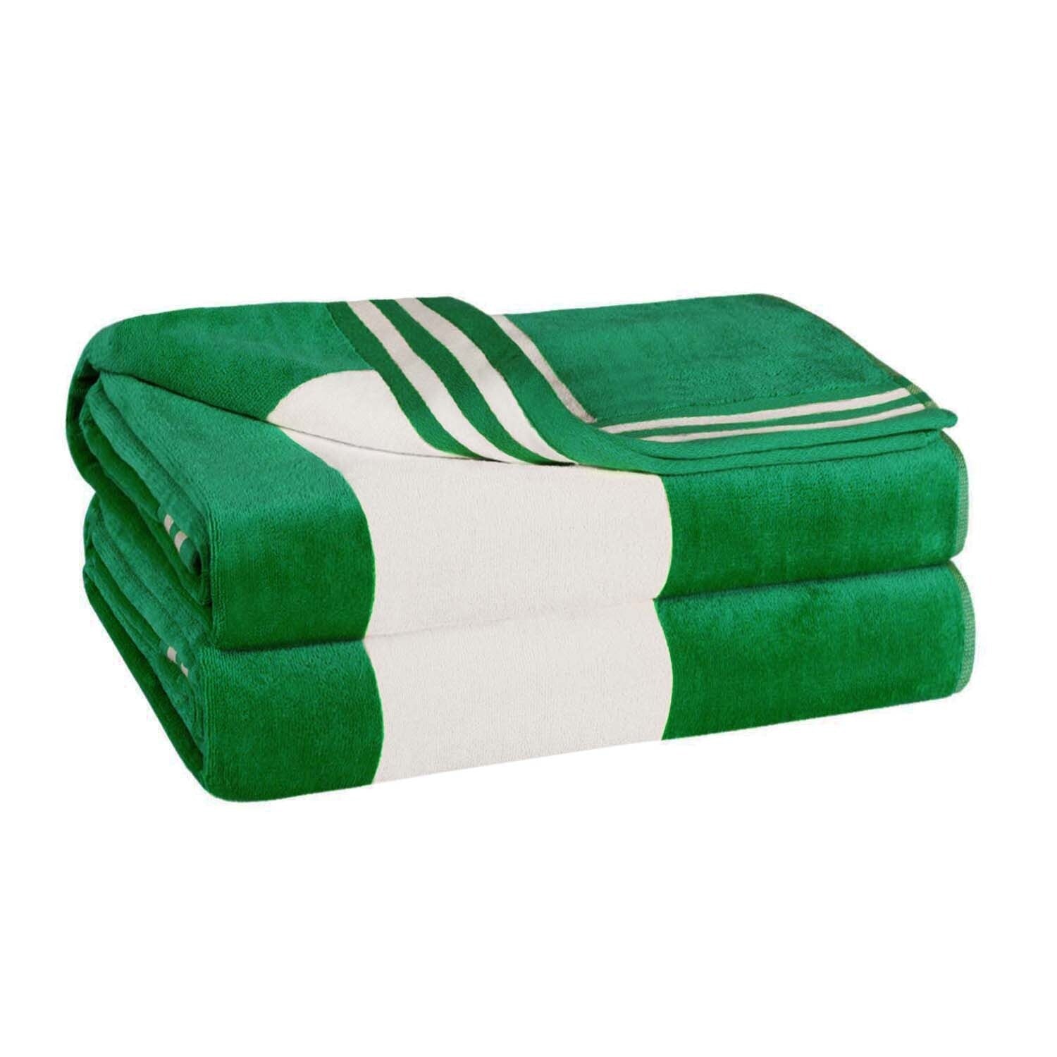 Ensemble de 2 serviettes de plage surdimensionnées en coton à rayures Cabana de Superior