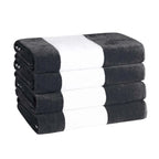 Ensemble de 4 serviettes de plage surdimensionnées en coton à rayures Cabana de Superior