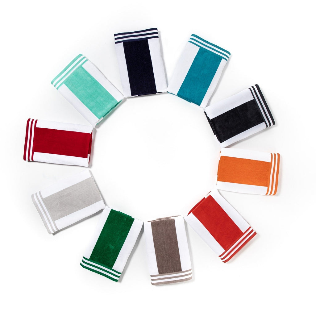 Ensemble de 4 serviettes de plage surdimensionnées en coton à rayures Cabana de Superior