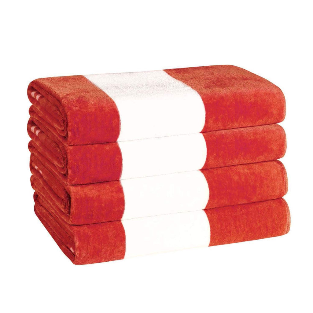 Ensemble de 4 serviettes de plage surdimensionnées en coton à rayures Cabana de Superior