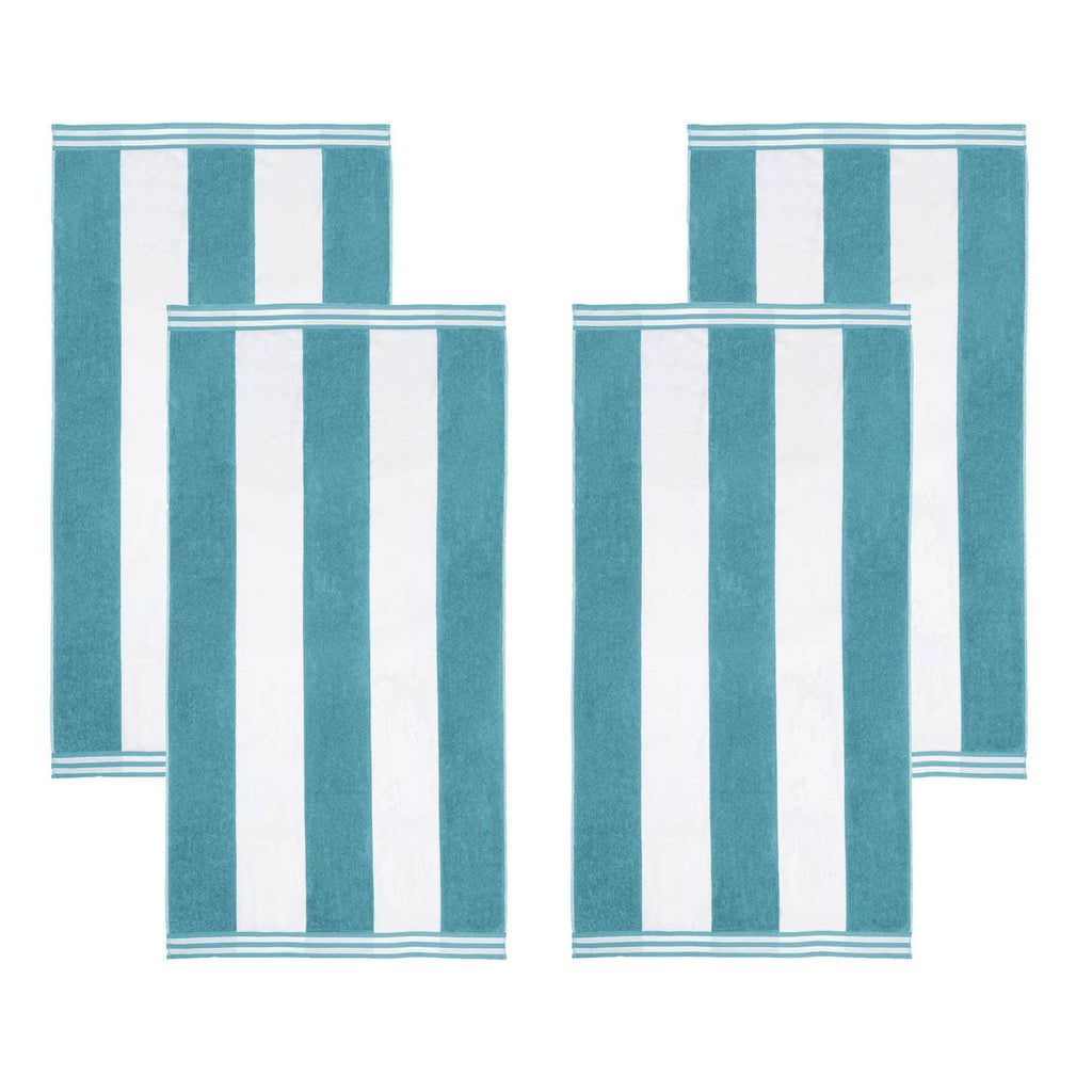 Ensemble de 4 serviettes de plage surdimensionnées en coton à rayures Cabana de Superior