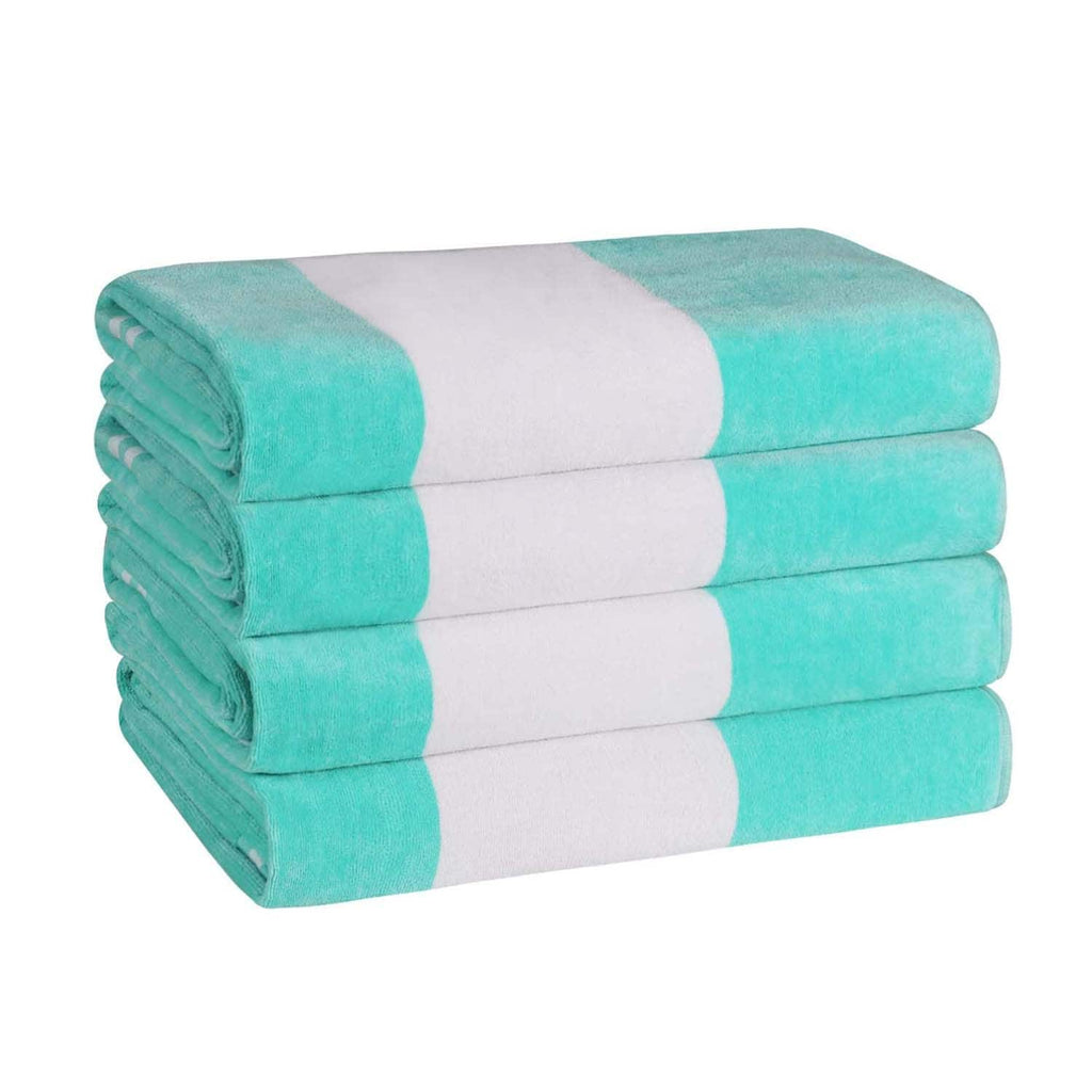 Ensemble de 4 serviettes de plage surdimensionnées en coton à rayures Cabana de Superior