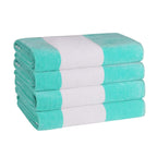 Ensemble de 4 serviettes de plage surdimensionnées en coton à rayures Cabana de Superior