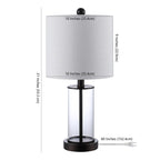 Lampe de table à LED Cabell 21 en verre, contemporaine et moderne, avec chargeur USB, bronze huilé (lot de 2) par JONATHAN Y