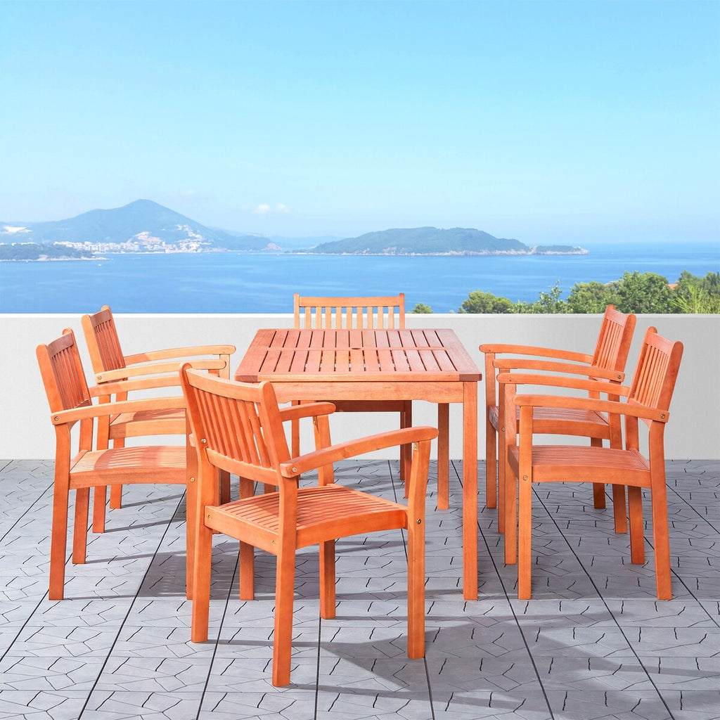 Ensemble de salle à manger empilable en bois Caladesi