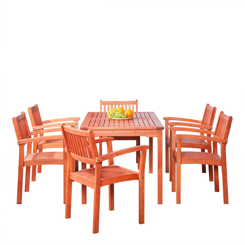 Ensemble de salle à manger empilable en bois Caladesi