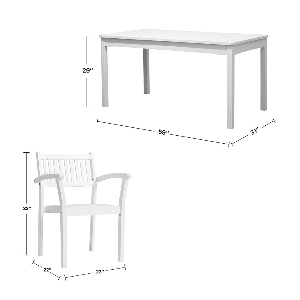 Ensemble de salle à manger empilable en bois Caladesi