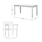 Ensemble de salle à manger empilable en bois Caladesi