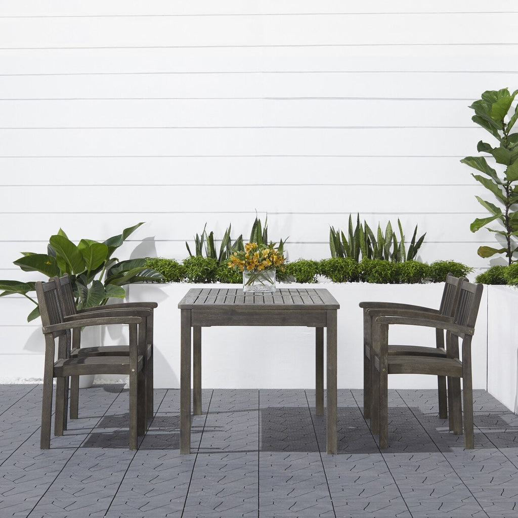 Ensemble de salle à manger empilable en bois Caladesi