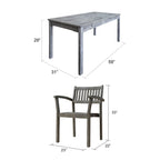 Ensemble de salle à manger empilable en bois Caladesi