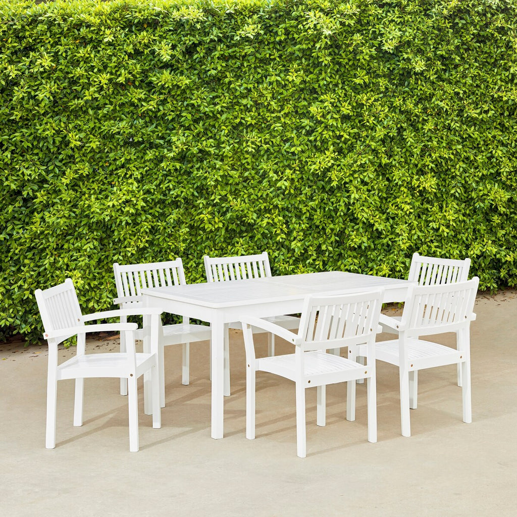 Ensemble de salle à manger empilable en bois Caladesi