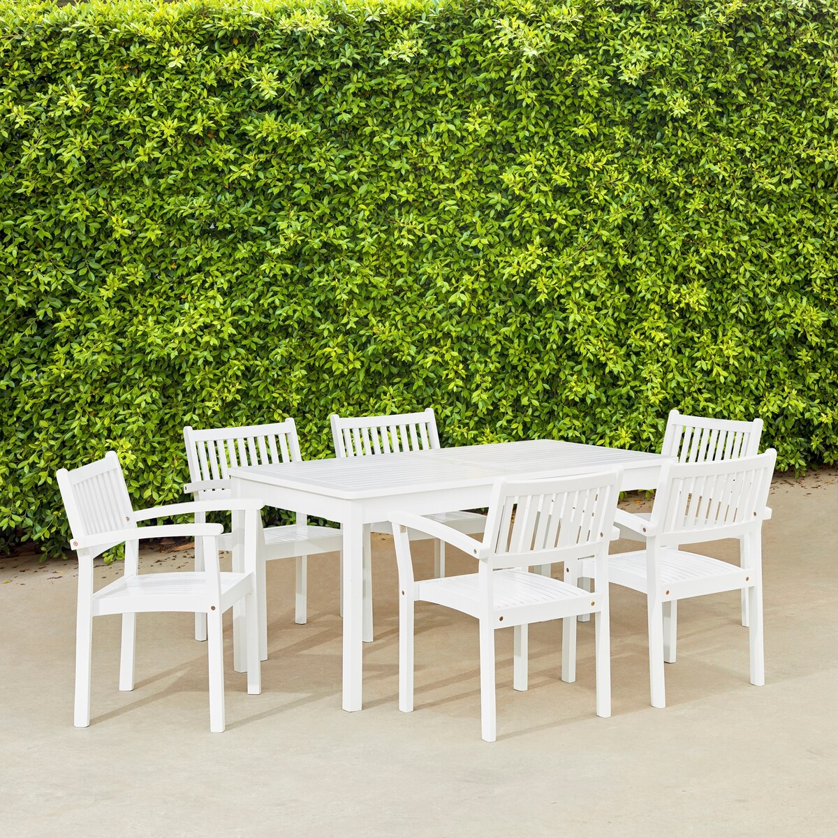 Ensemble de salle à manger empilable en bois Caladesi