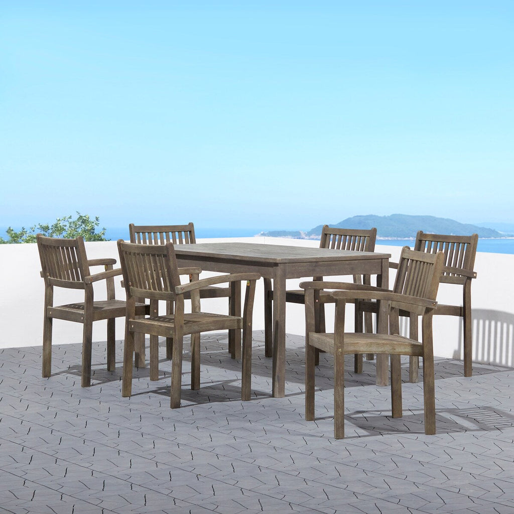 Ensemble de salle à manger empilable en bois Caladesi