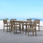 Ensemble de salle à manger empilable en bois Caladesi