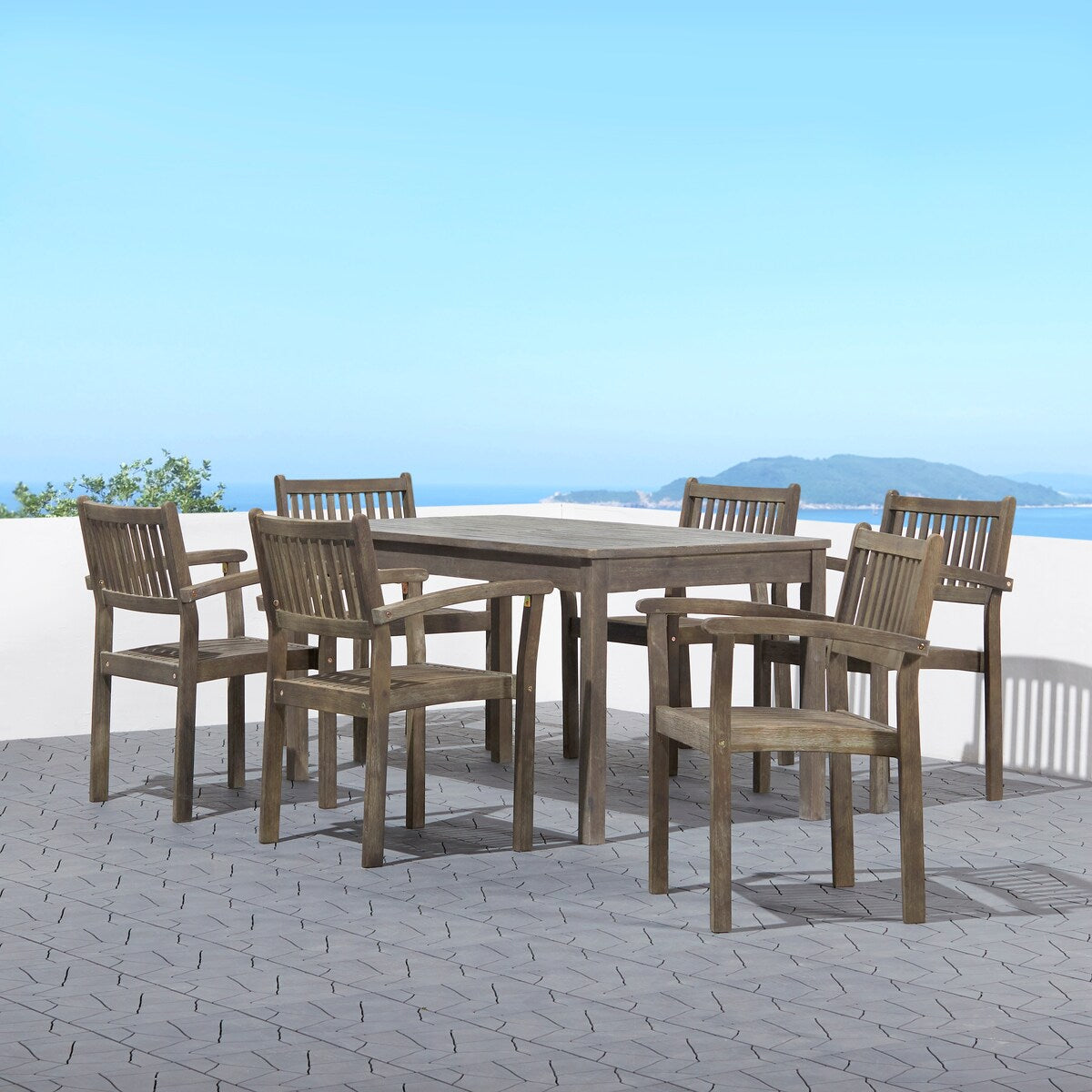 Ensemble de salle à manger empilable en bois Caladesi