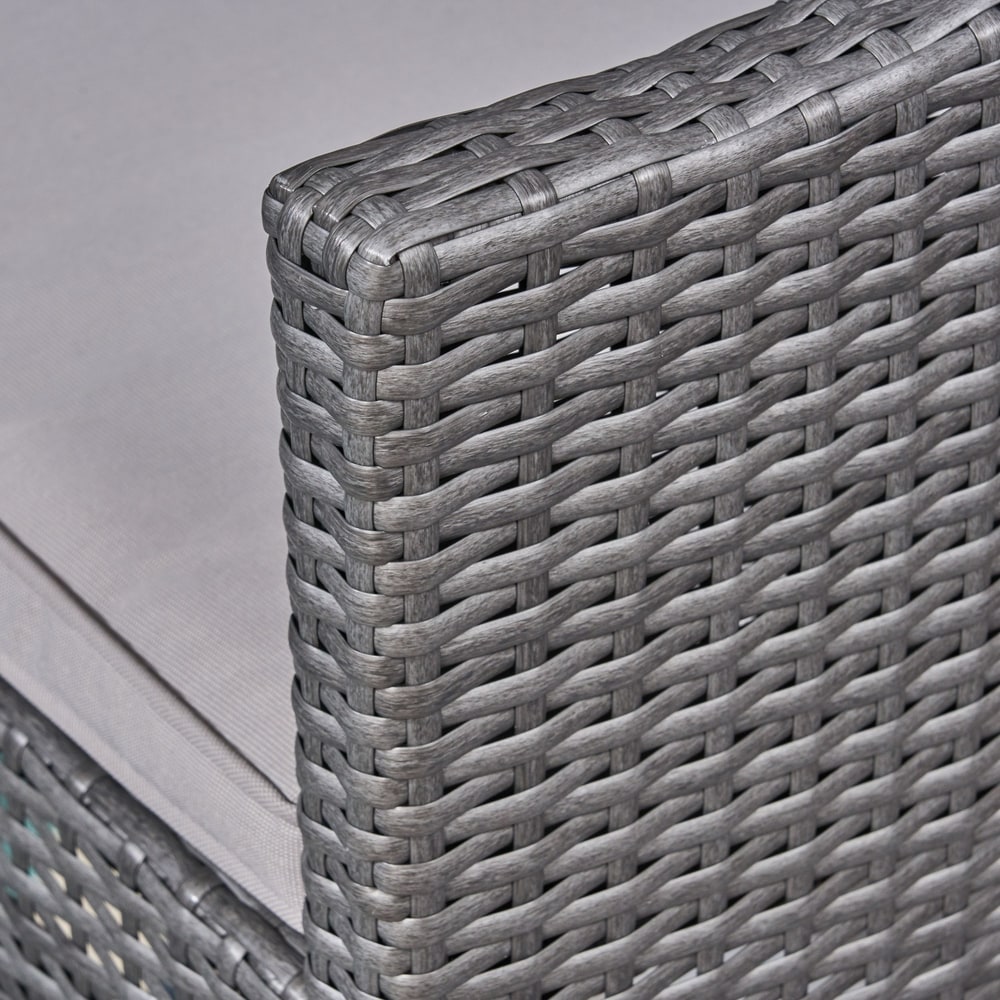 Ensemble de salle à manger d'extérieur Calero 6 pièces en bois et osier avec chaises et banc par Christopher Knight Home