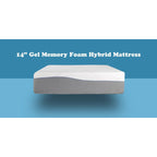 Matelas hybride Kruger 14 California King Size, à ressorts ensachés et à mémoire de forme, avec housse amovible, taille moyenne