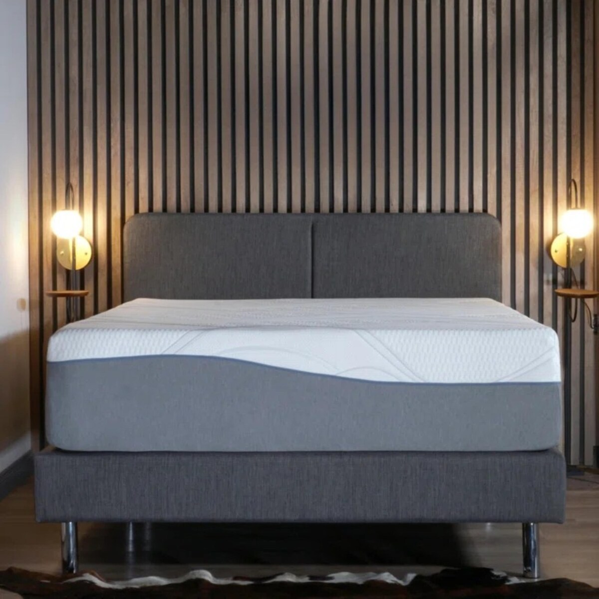 Matelas hybride Kruger 14 California King Size, à ressorts ensachés et à mémoire de forme, avec housse amovible, taille moyenne