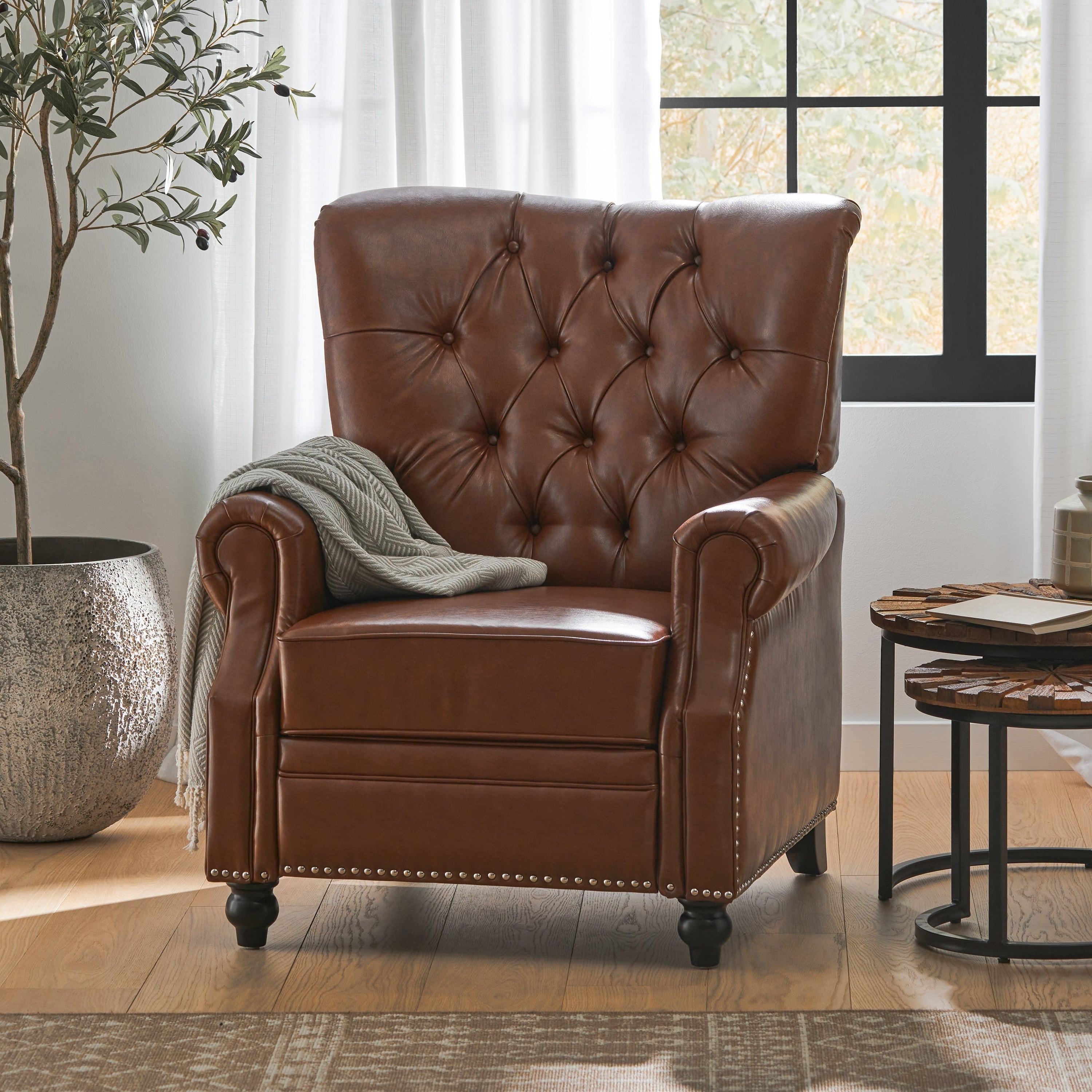 Fauteuil inclinable contemporain rembourré Callade par Christopher Knight Home