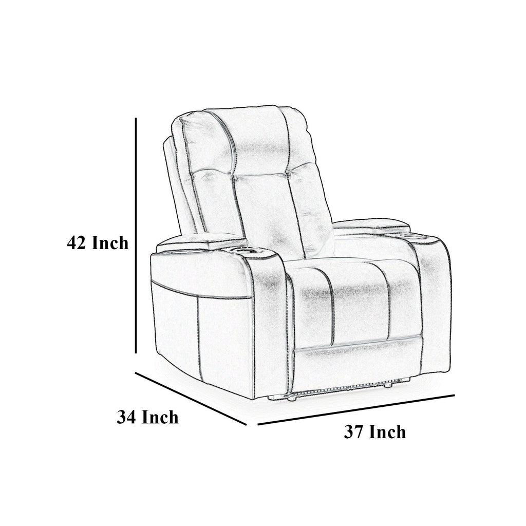 Fauteuil inclinable électrique Callum, appui-tête réglable, similicuir noir