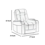 Fauteuil inclinable électrique Callum, appui-tête réglable, similicuir noir