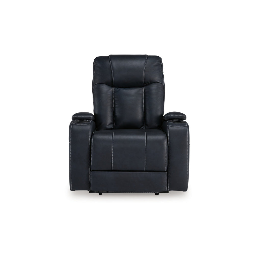 Fauteuil inclinable électrique Callum, appui-tête réglable, similicuir noir