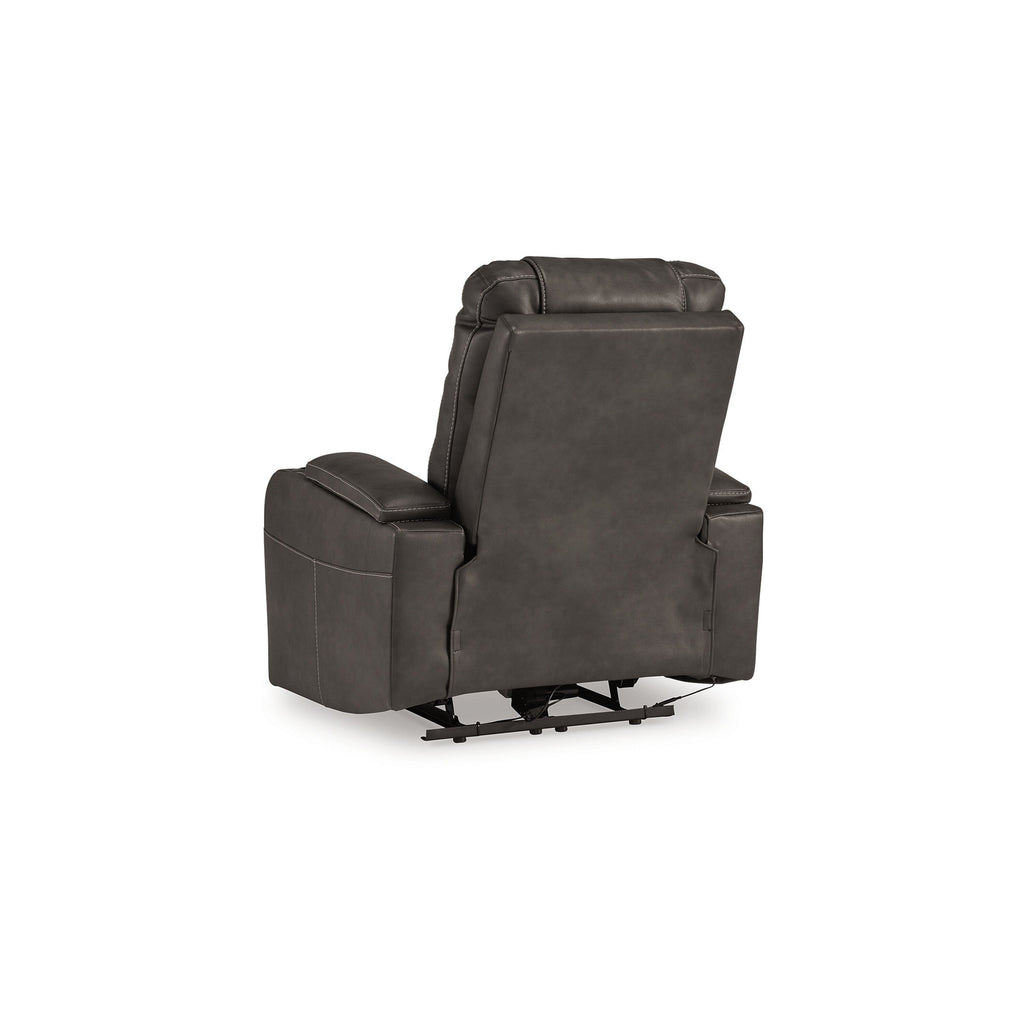 Fauteuil inclinable électrique Callum, appui-tête réglable, similicuir gris