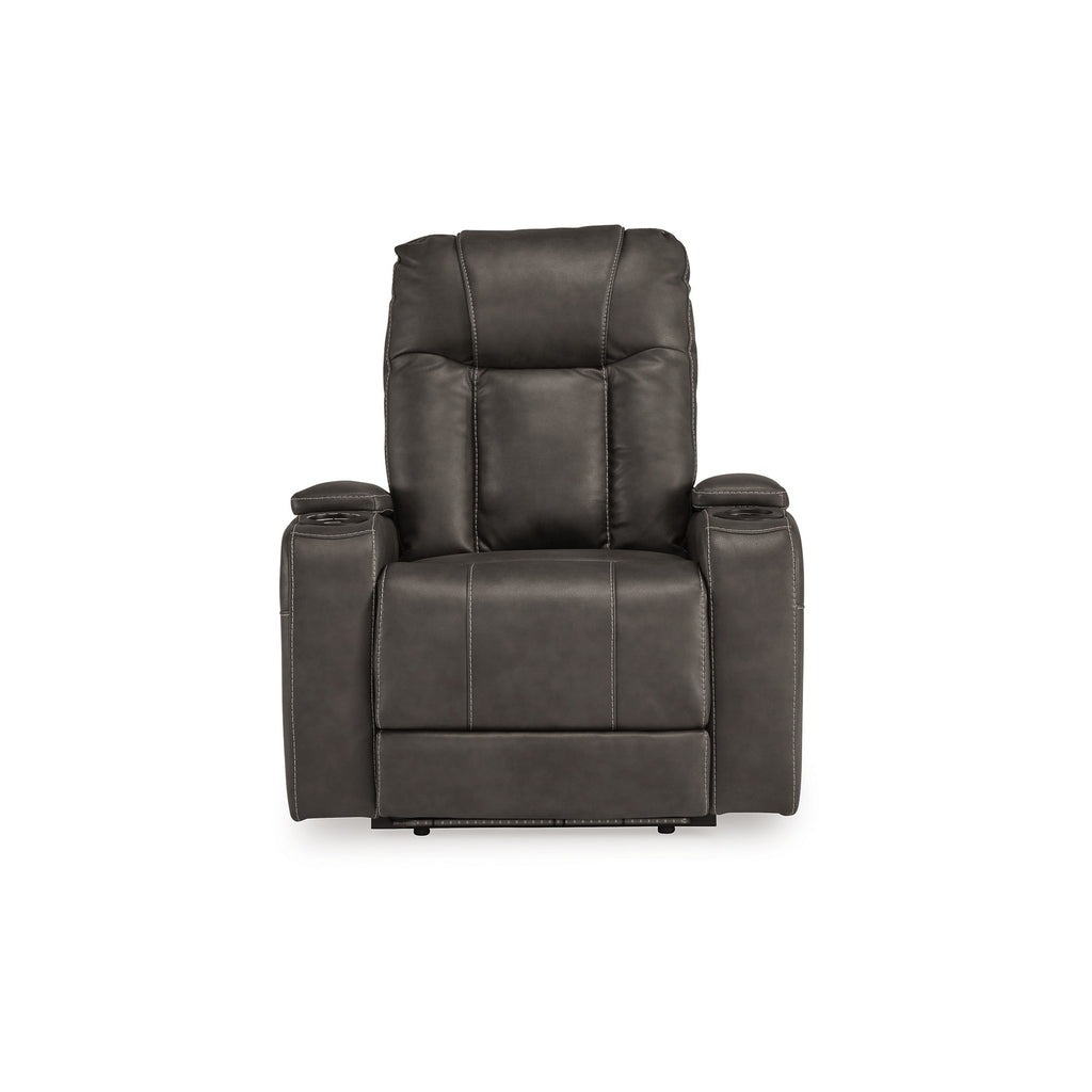 Fauteuil inclinable électrique Callum, appui-tête réglable, similicuir gris