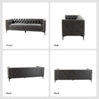 Canapé classique Calymne 84 à accoudoirs carrés et dossier capitonné par HULALA HOME