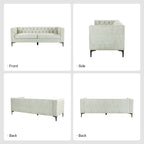 Canapé classique Calymne 84 à accoudoirs carrés et dossier capitonné par HULALA HOME