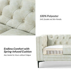 Canapé classique Calymne 84 à accoudoirs carrés et dossier capitonné par HULALA HOME