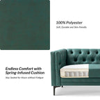 Canapé classique Calymne 84 à accoudoirs carrés et dossier capitonné par HULALA HOME