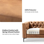 Canapé classique Calymne 84 à accoudoirs carrés et dossier capitonné par HULALA HOME