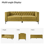 Canapé classique Calymne 84 à accoudoirs carrés et dossier capitonné par HULALA HOME