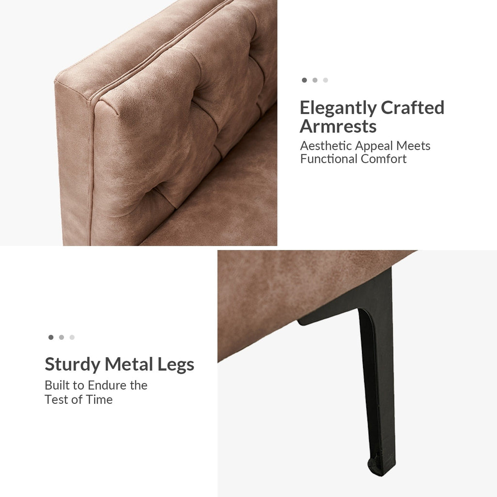 Canapé classique Calymne 84 à accoudoirs carrés et dossier capitonné par HULALA HOME