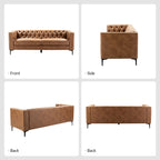 Canapé classique Calymne 84 à accoudoirs carrés et dossier capitonné par HULALA HOME