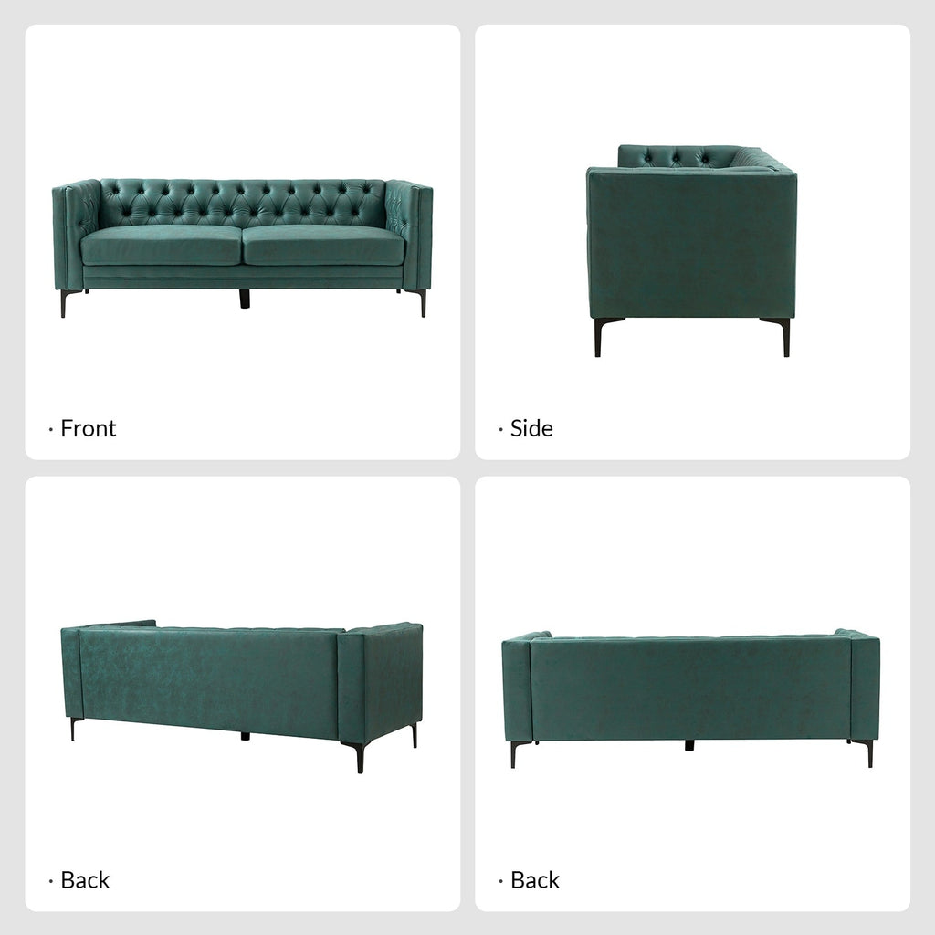 Canapé classique Calymne 84 à accoudoirs carrés et dossier capitonné par HULALA HOME